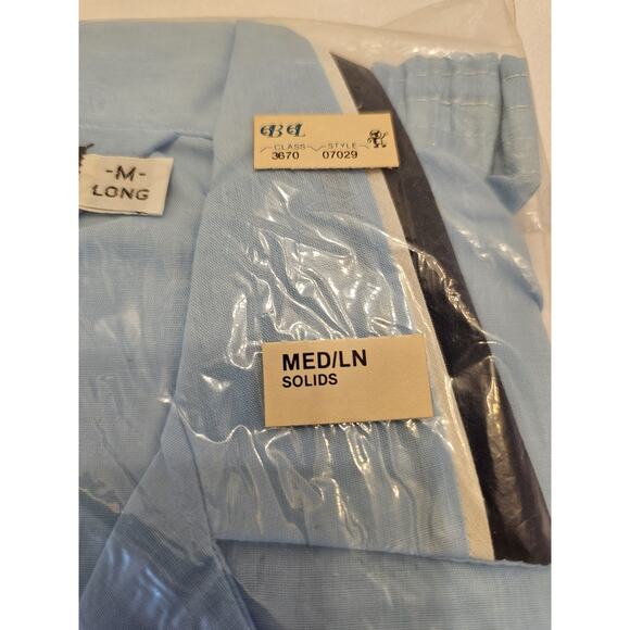 Mens VTG Unused Med Long Andhurst Blue Navy Pajamas Long Sleeve Poly /Cotton NOS - Picture 3 of 7